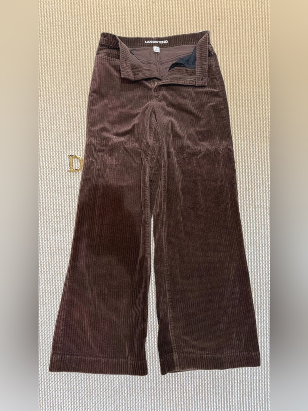 Lands' End Wide-Leg Corduroy Pants - Chocolate Brown